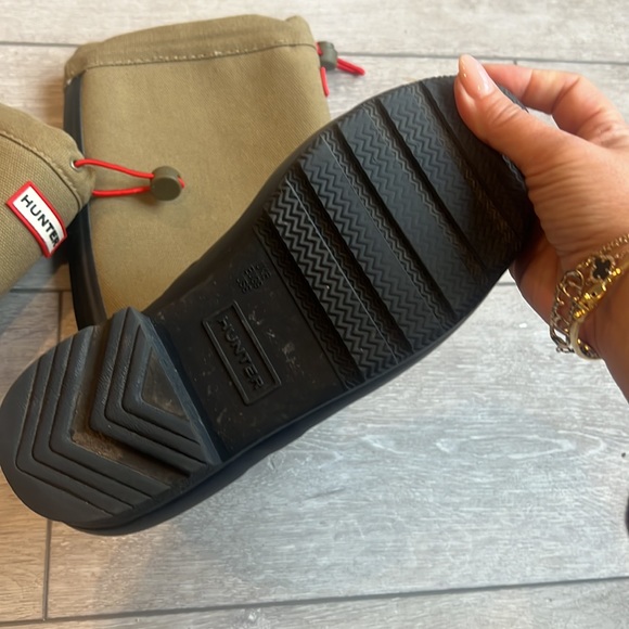 Hunter regent st James canvas and rubber olive and black tall rain boots size 8 - Picture 5 of 15